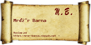 Mrár Barna névjegykártya